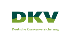 Logo der DKV Versicherung mit grünem Farbverlauf und Schriftzug Deutsche Krankenversicherung