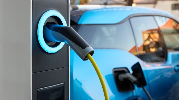 Elektroauto wird an Ladesäule geladen – Symbolbild für Elektroauto-Versicherung und moderne Mobilität